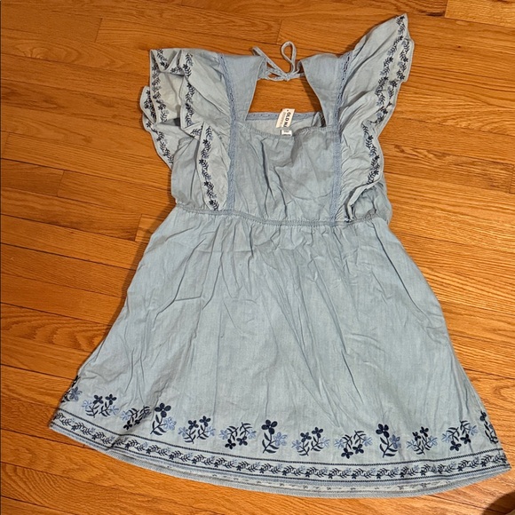 Nwt old navy denim chambray embroidered mini dress sz xl extra large - Picture 3 of 4